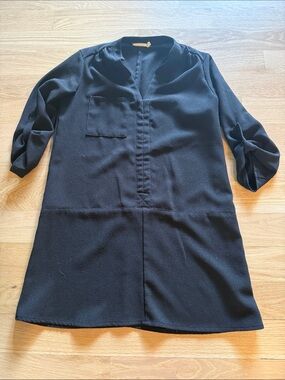 Lush Black Textured Dress